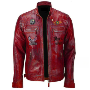 Men's Born Red Biker Leather Jacket