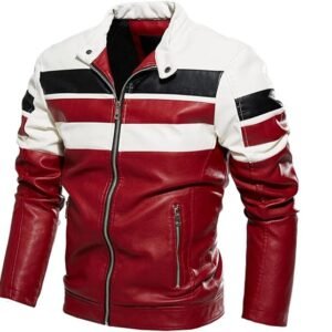 Men’s Three Toned Fashion Leather Jacket