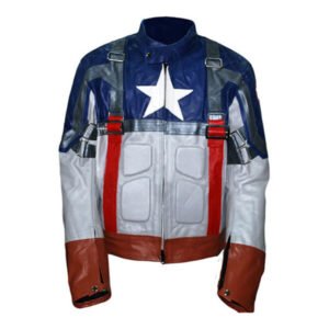 Men's Captain America Blue Leather Jacket